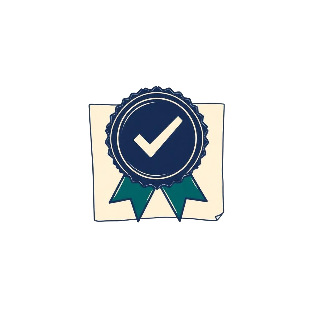 Certification ribbon illustration