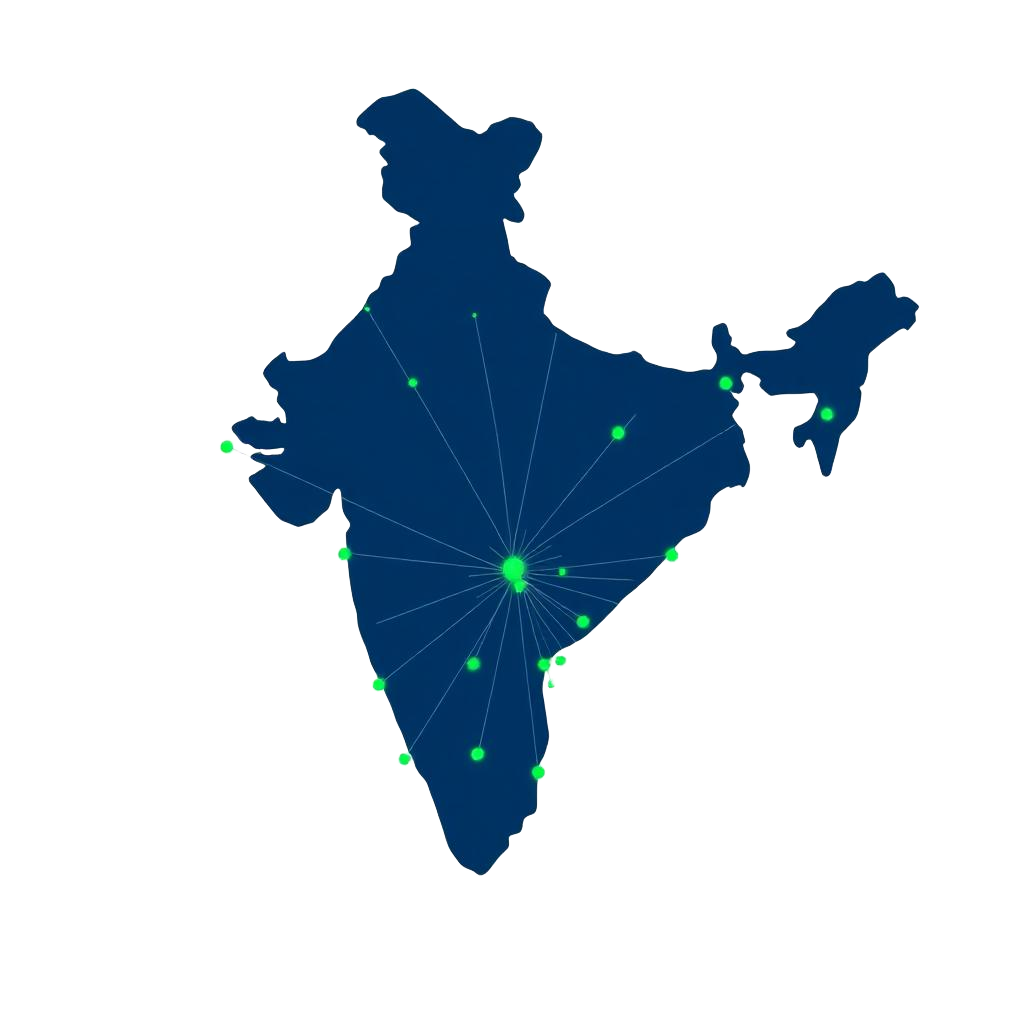 Distribution network across India illustration